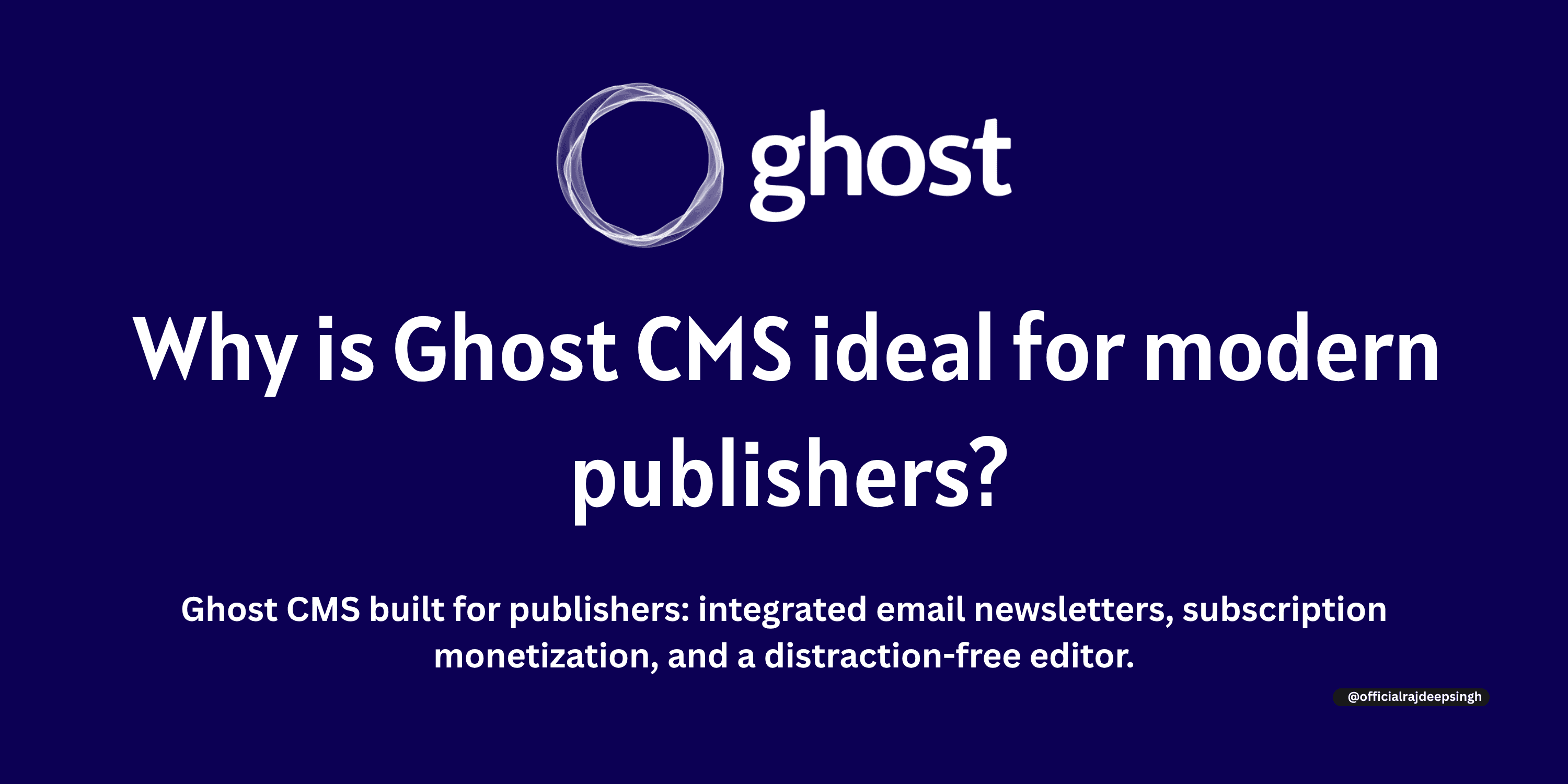 Why is Ghost CMS ideal for modern publishers?