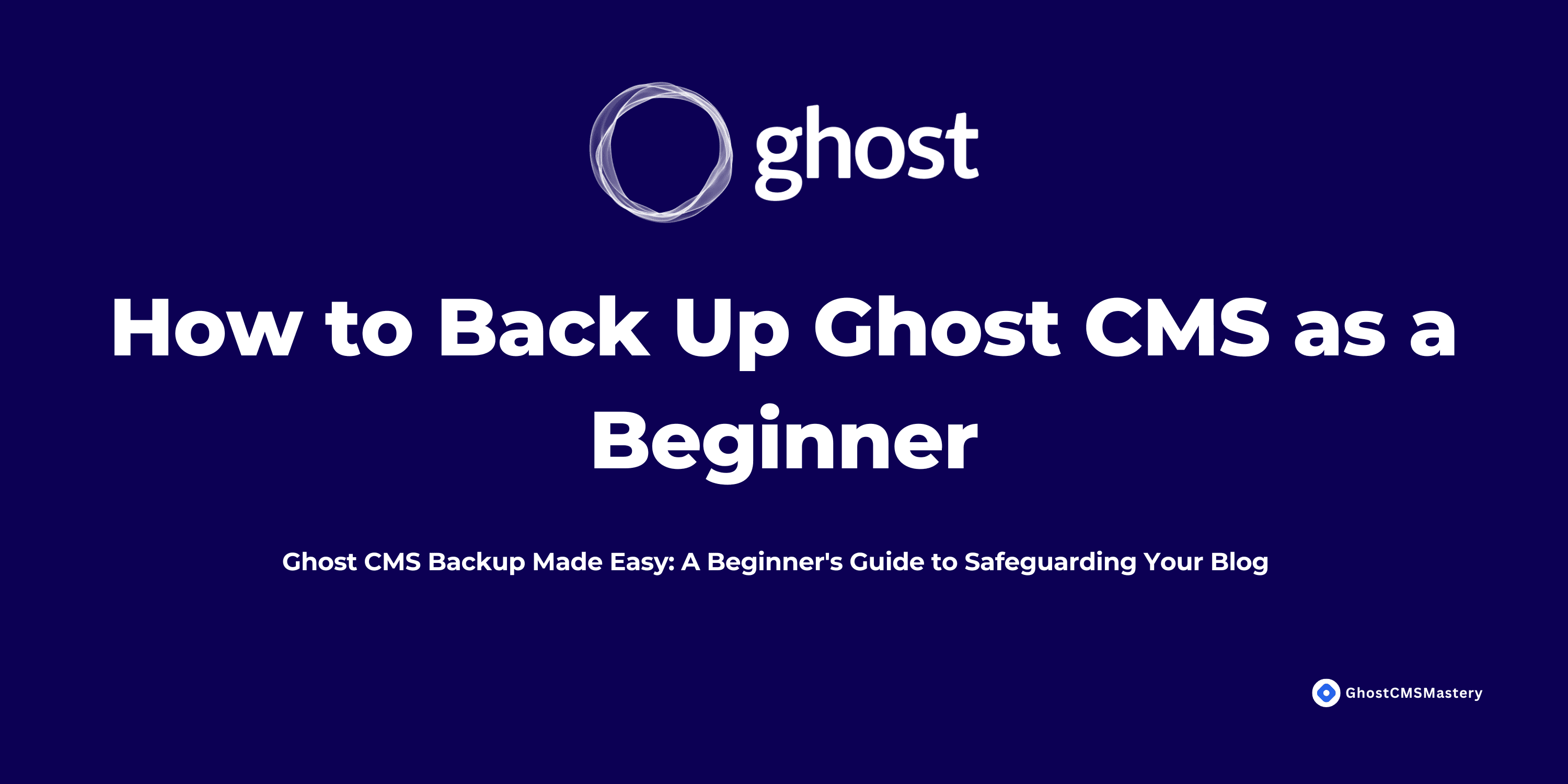 How to Back Up Ghost CMS as a Beginner